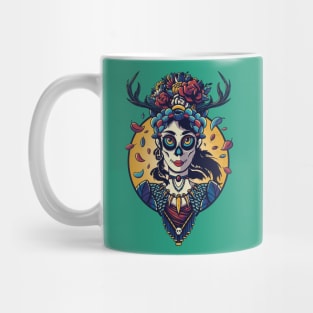 Day of the Dead - Antler Girl Mug